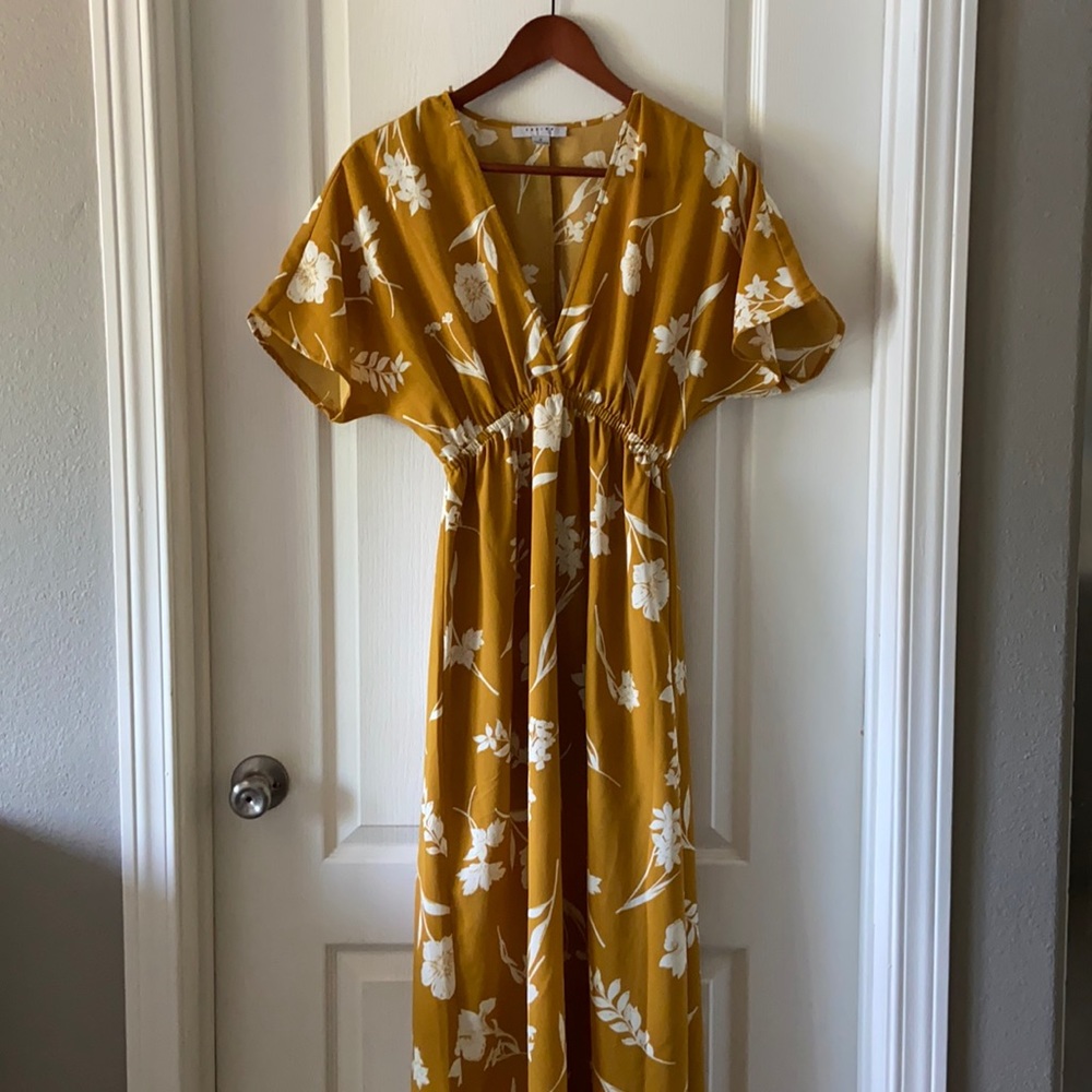 Mustard floral maxi
